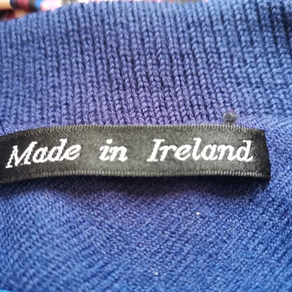 Vintage Avoca Collection Blue Purple Striped 100% Pure New Wool Jacket - Picture 6 of 10